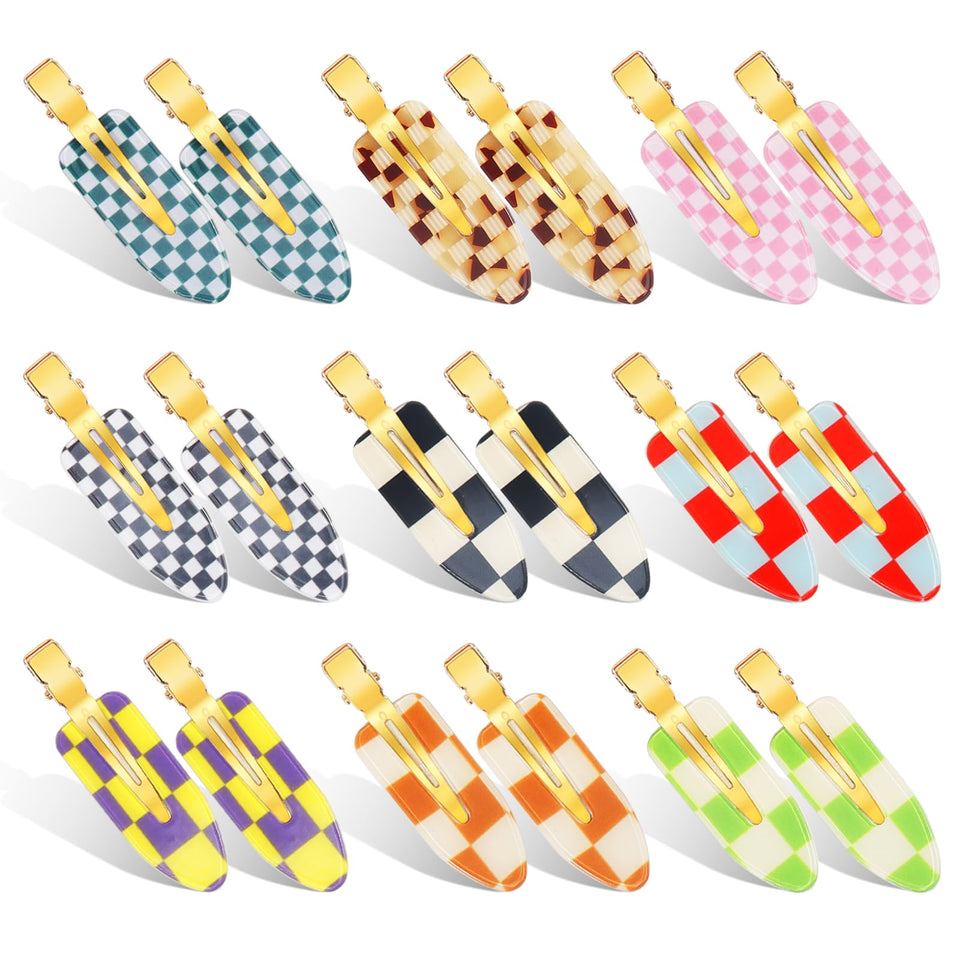 KesaPlan front view of 18-piece checkerboard clips showing vibrant colors and set