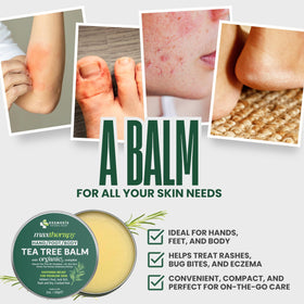 KESMEDIK applying balm to foot to soothe athlete’s foot and discomfort