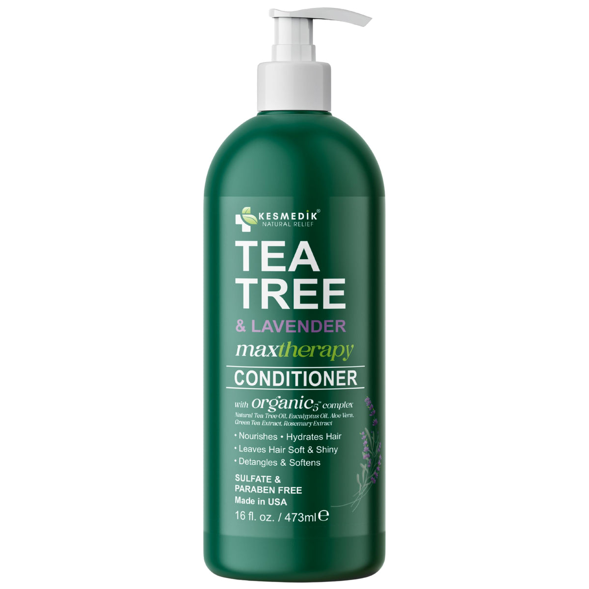 KESMEDIK bottle on bathroom shelf in lifestyle shot conveying everyday use