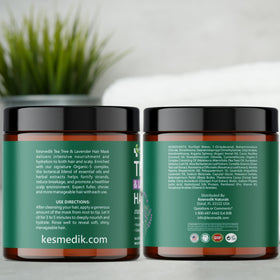 KESMEDIK jar on bathroom shelf styled for everyday hair care ritual