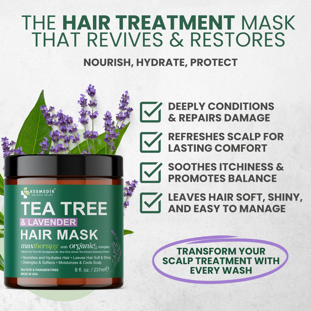 KESMEDIK being applied through hair demonstrating easy spreadability