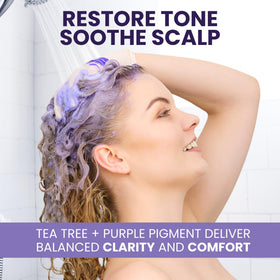KESMEDIK shampoo in hand creating foam to show easy application