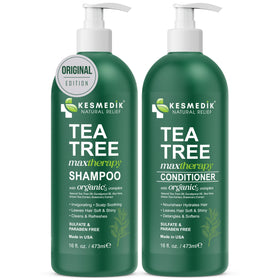 KESMEDIK 16 fl oz bottles next to hand showing true-to-size benefit