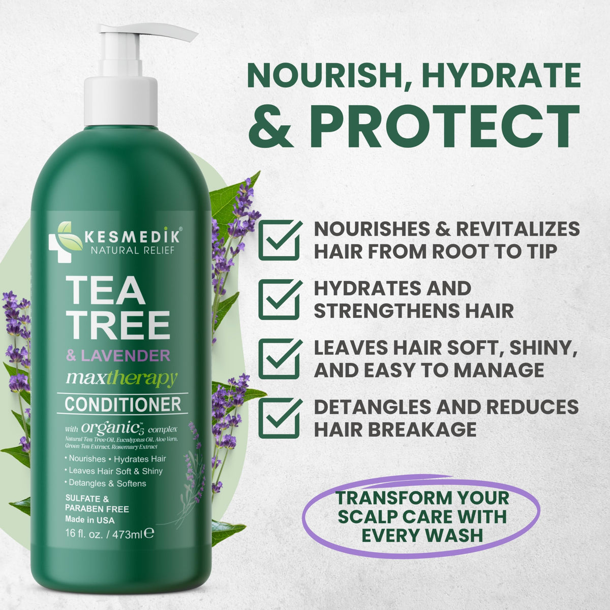 KESMEDIK creamy conditioner texture close-up demonstrating rich hydration