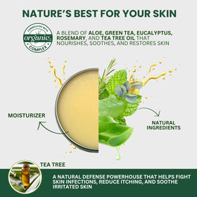 KESMEDIK label detail showing ingredients and organic tea tree focus
