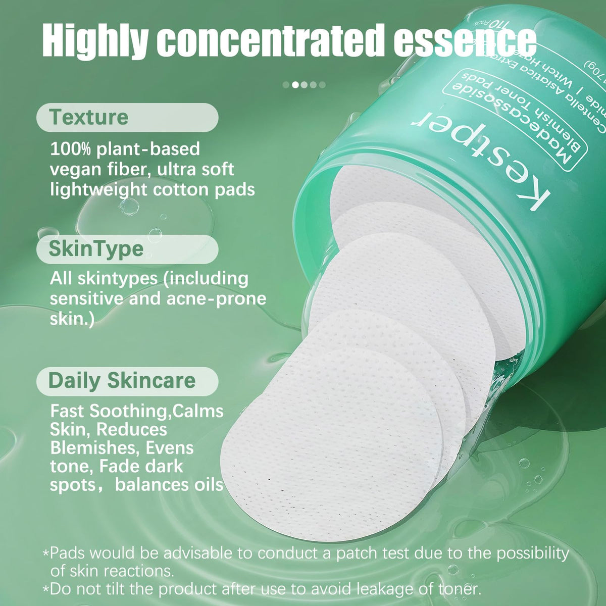 Kestper ingredient label showing Centella Asiatica and soothing benefit