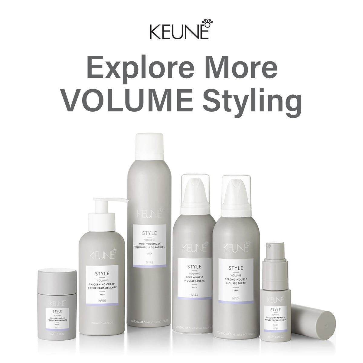 KEUNE label close-up showing ingredient and heat-protection information