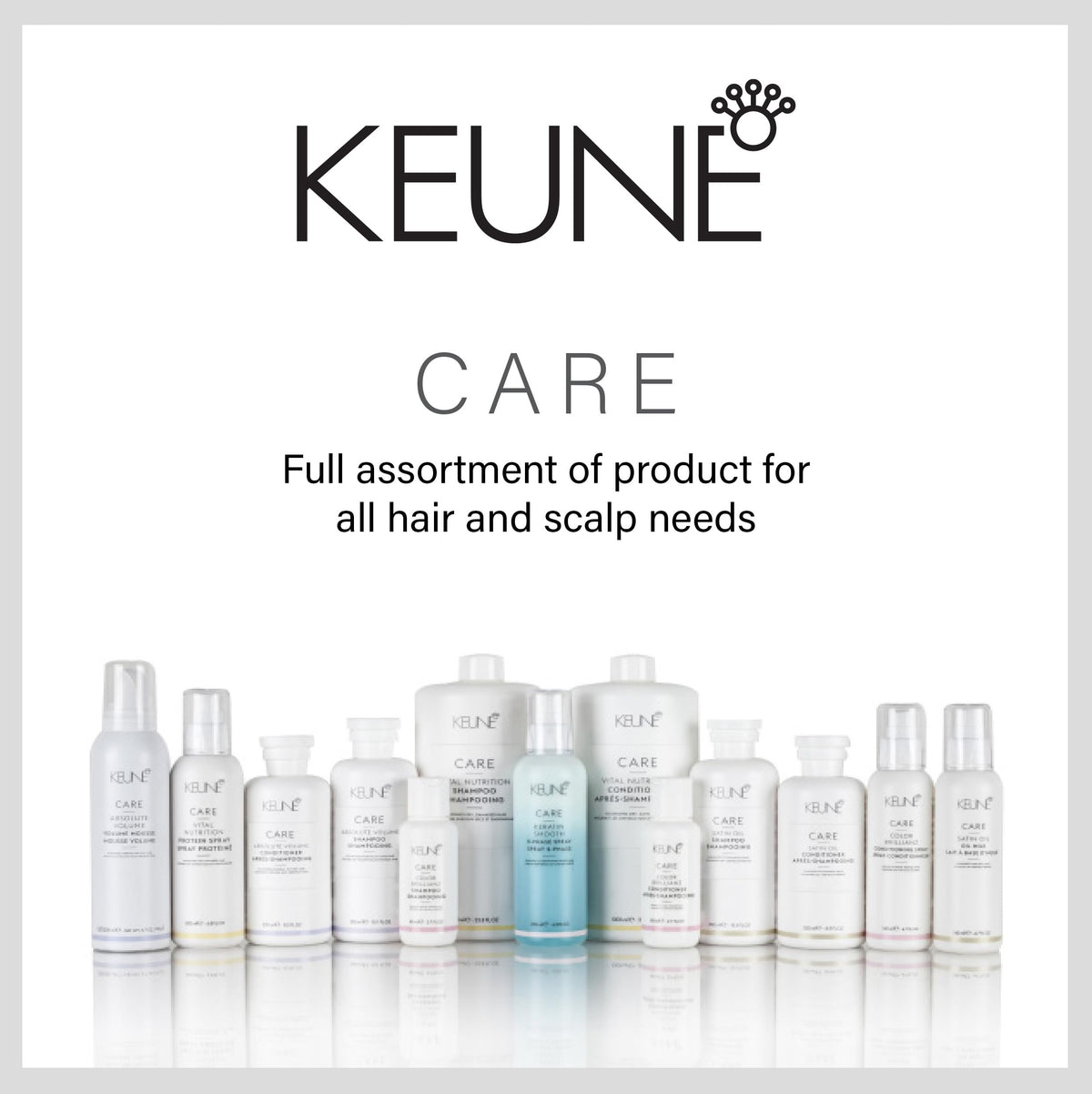 KEUNE 10.1 fl oz bottle in hand to display true size and travel convenience