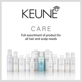 KEUNE 10.1 fl oz bottle in hand to display true size and travel convenience