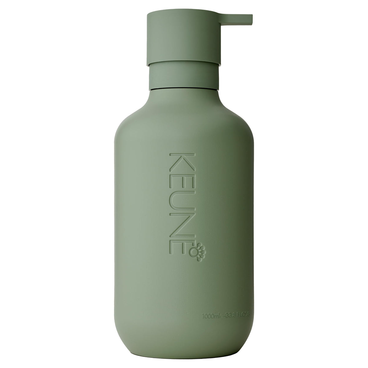 KEUNE dispenser front view showing clean design and refillable benefit
