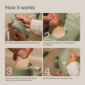 KEUNE pump close-up demonstrating smooth dispensing and controlled dosing