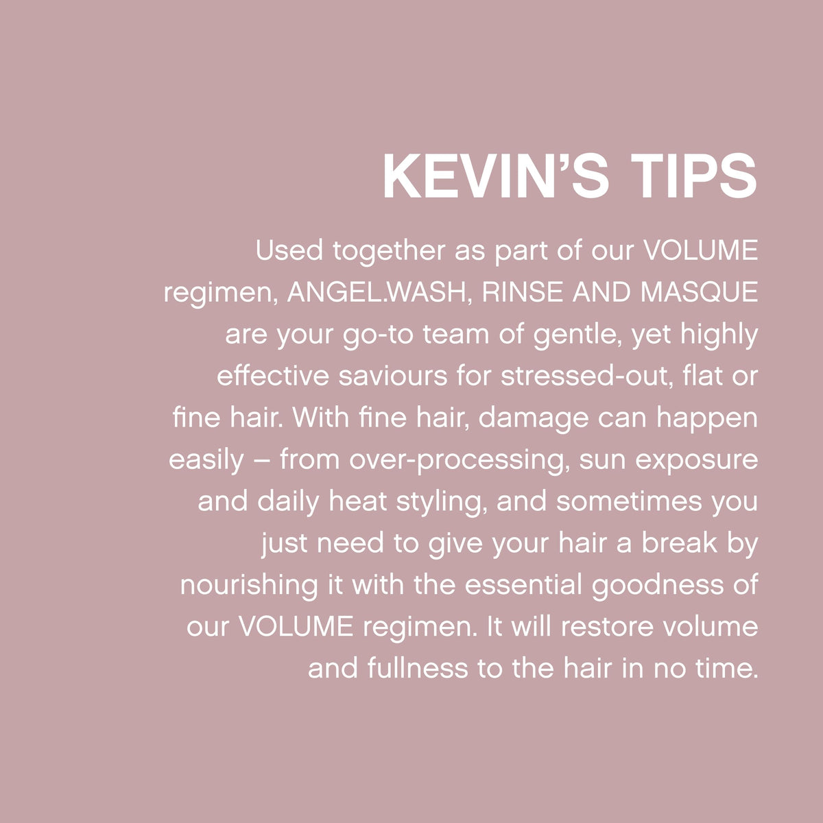 KEVIN.MURPHY bottle held in hand illustrating 250ml scale and travel-friendly size