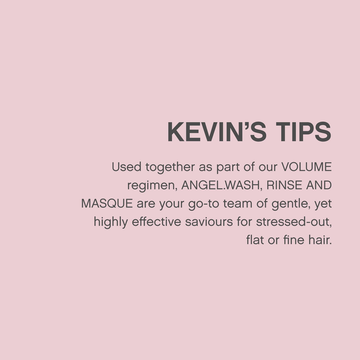 KEVIN.MURPHY ANGEL.WASH with green tea and tangerine visuals showing antioxidant and shine benefits