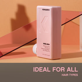 KEVIN.MURPHY ANGEL.WASH beside an 8.4 fl oz measure demonstrating true 250 ml size