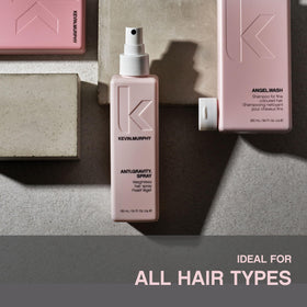KEVIN.MURPHY bottle in hand showing 150ml scale and portability