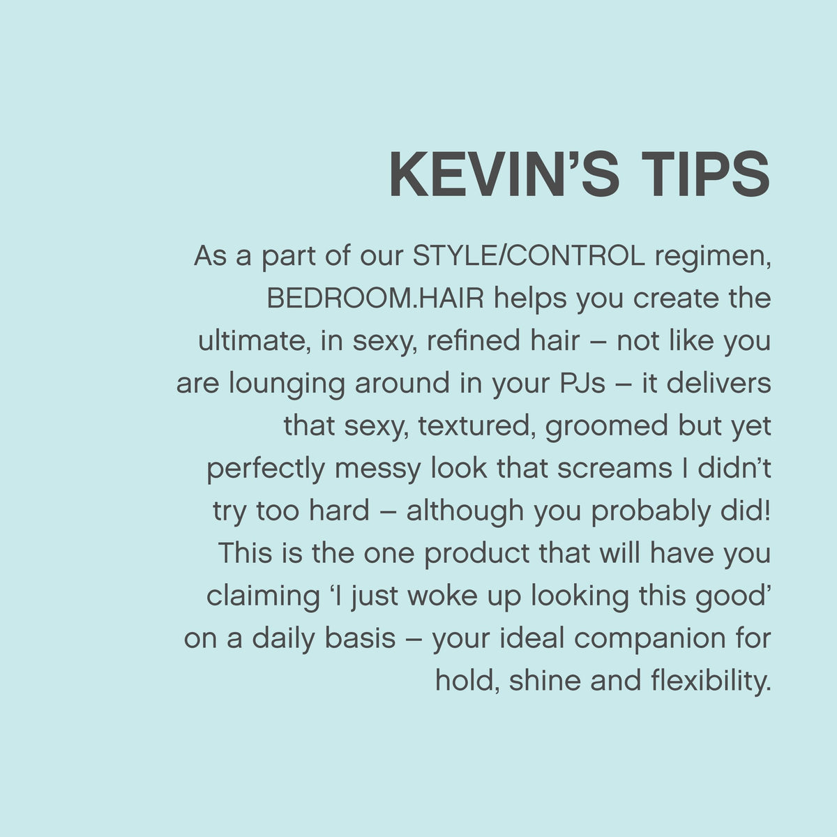 KEVIN.MURPHY Bedroom Hair ingredient blend close-up highlighting protection
