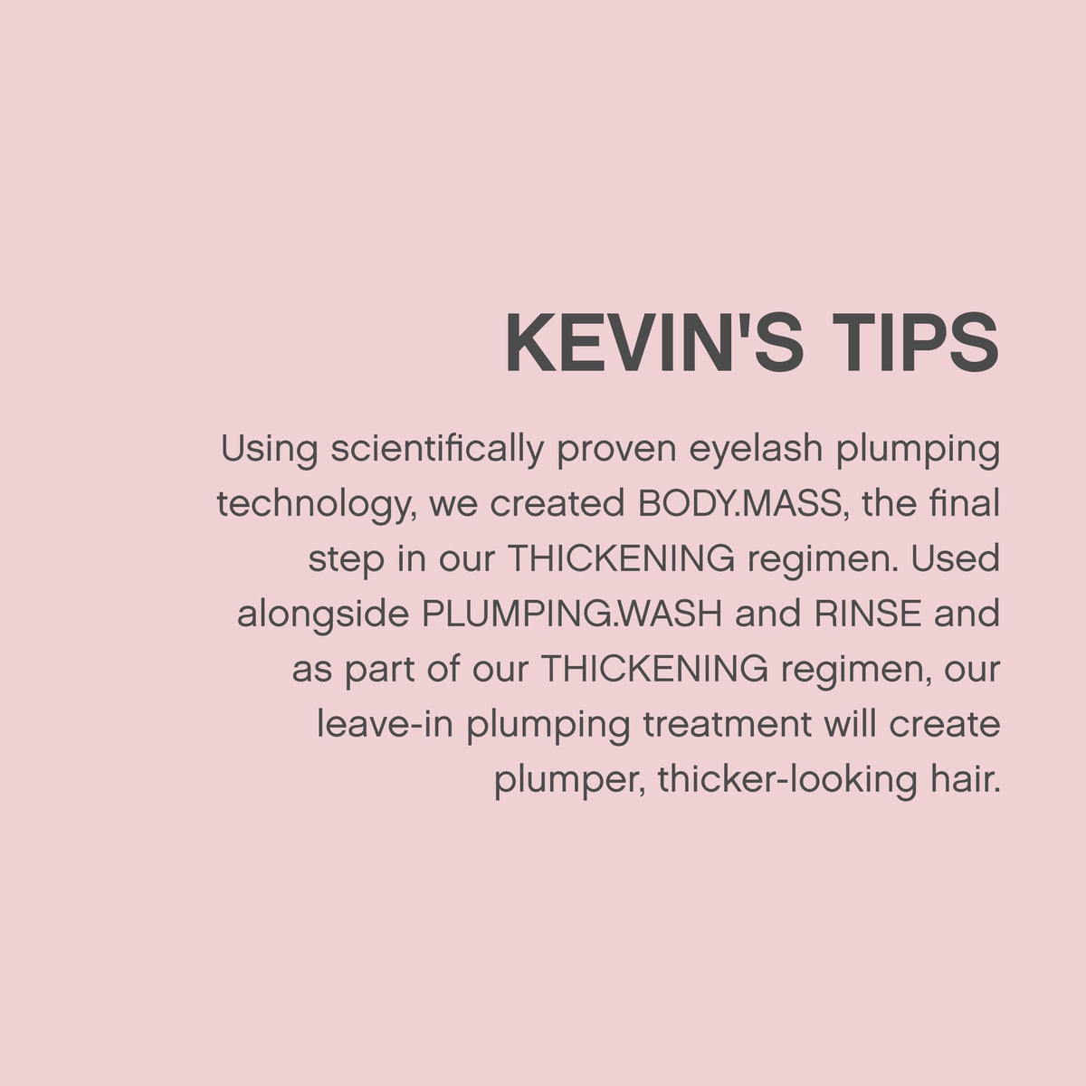 KEVIN.MURPHY Body Mass 3.4 oz held in hand to show product scale and travel-friendly size
