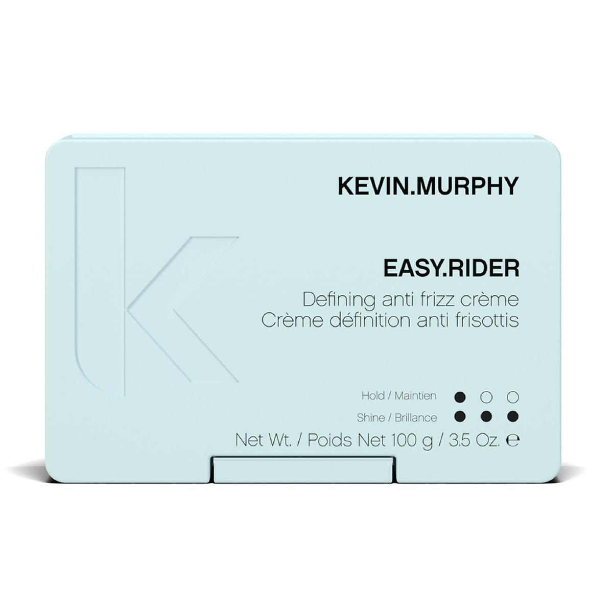 KEVIN.MURPHY EASY.RIDER front jar view showing product packaging and benefit of frizz control