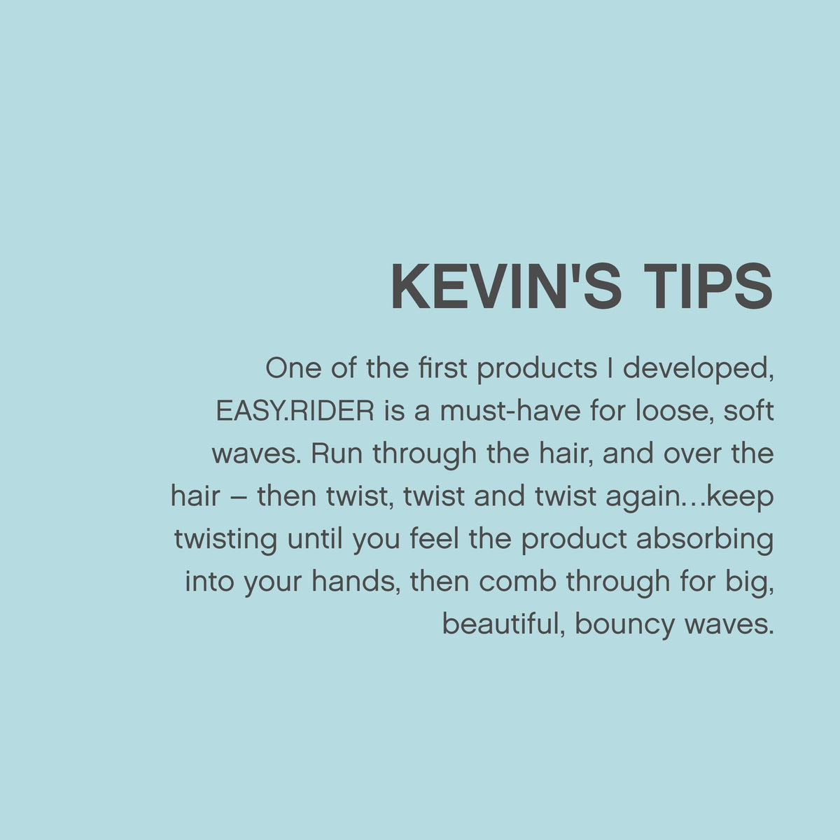 KEVIN.MURPHY EASY.RIDER ingredient focus geranium flower oil highlighting shine benefit