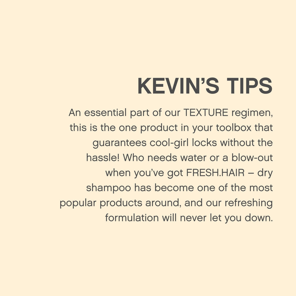 KEVIN.MURPHY back label close-up displaying ingredient and usage information