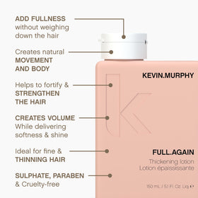 KEVIN.MURPHY FULL.AGAIN visible root lift before and after showing fuller hair