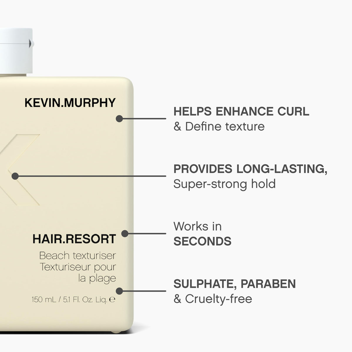 KEVIN.MURPHY applied to damp wavy hair for enhanced beachy texture