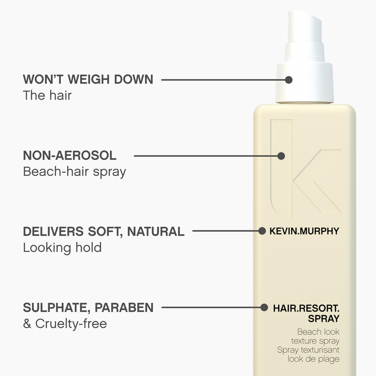 KEVIN.MURPHY bottle held in hand to show 150ml scale and travel-friendly size