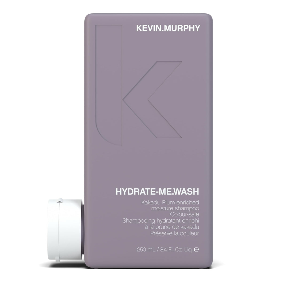 KEVIN.MURPHY hydrate-me.wash front bottle showing size and design benefit moisture