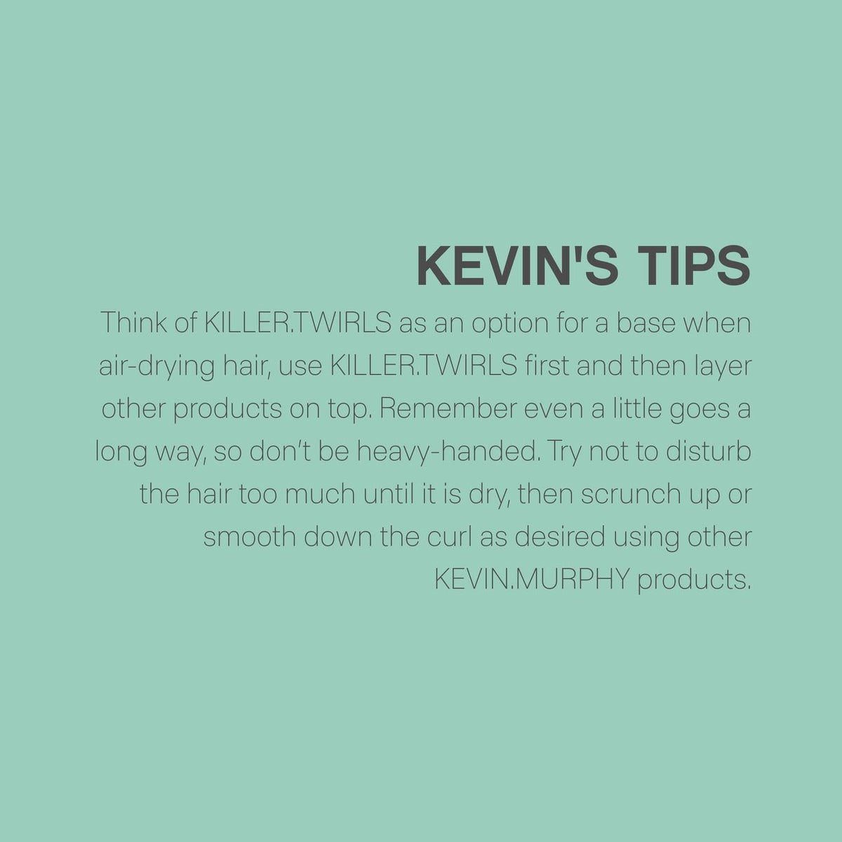 KEVIN.MURPHY ingredient label with oat milk and shea butter benefits