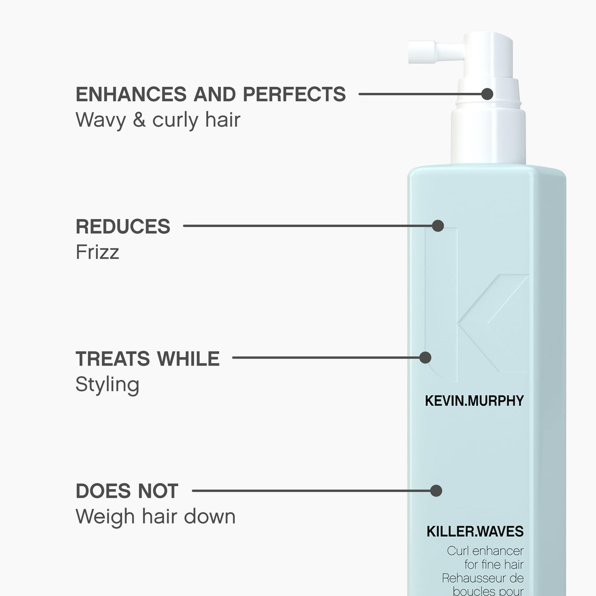 KEVIN.MURPHY being diffused in wavy hair for enhanced curl definition and volume