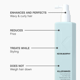 KEVIN.MURPHY being diffused in wavy hair for enhanced curl definition and volume