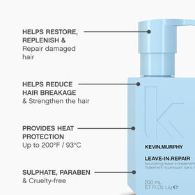 KEVIN.MURPHY applying product to damp hair mid-lengths and ends for protection benefit