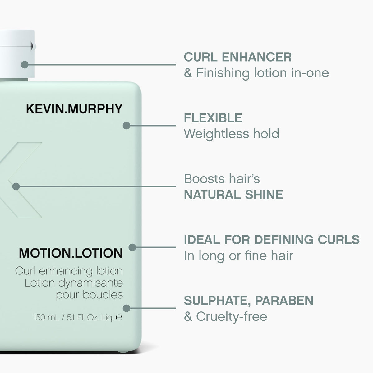 KEVIN.MURPHY MOTION.LOTION dispensed on hand demonstrating easy application