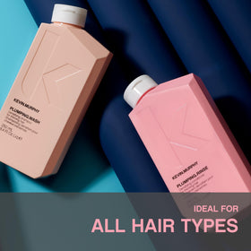 KEVIN.MURPHY 1L bottle next to common objects showing scale for long-lasting supply
