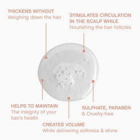 close-up of PLUMPING.WASH lather texture highlighting rich foam and benefit: gentle cleansing