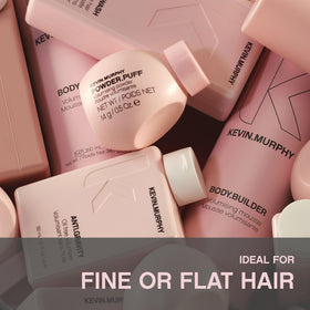 KEVIN.MURPHY Powder Puff jar beside coin to show portable 0.5 ounce size