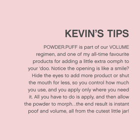 KEVIN.MURPHY Powder Puff label detail highlighting brand and product name legibility