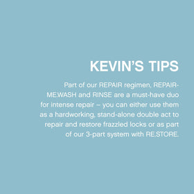 KEVIN.MURPHY bottle staged on bathroom shelf lifestyle setup suggesting daily-use benefit