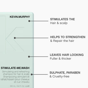 KEVIN.MURPHY dispensing shampoo into hand demonstrating easy use