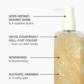 KEVIN.MURPHY comparison of hair strand before and after for visible glossy improvement
