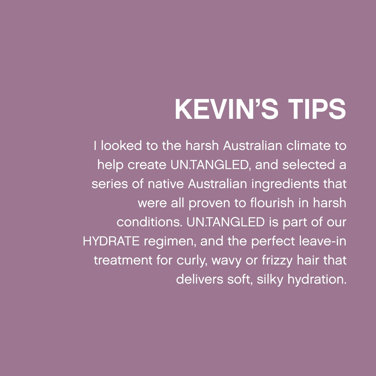 KEVIN.MURPHY mist applied to wet hair demonstrating smoother comb-through benefit