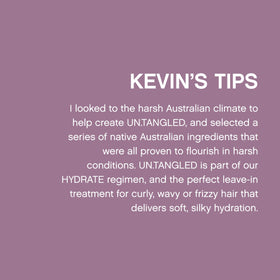 KEVIN.MURPHY mist applied to wet hair demonstrating smoother comb-through benefit