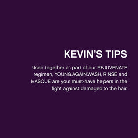 KEVIN.MURPHY bottle beside hand for scale showing travel-friendly size