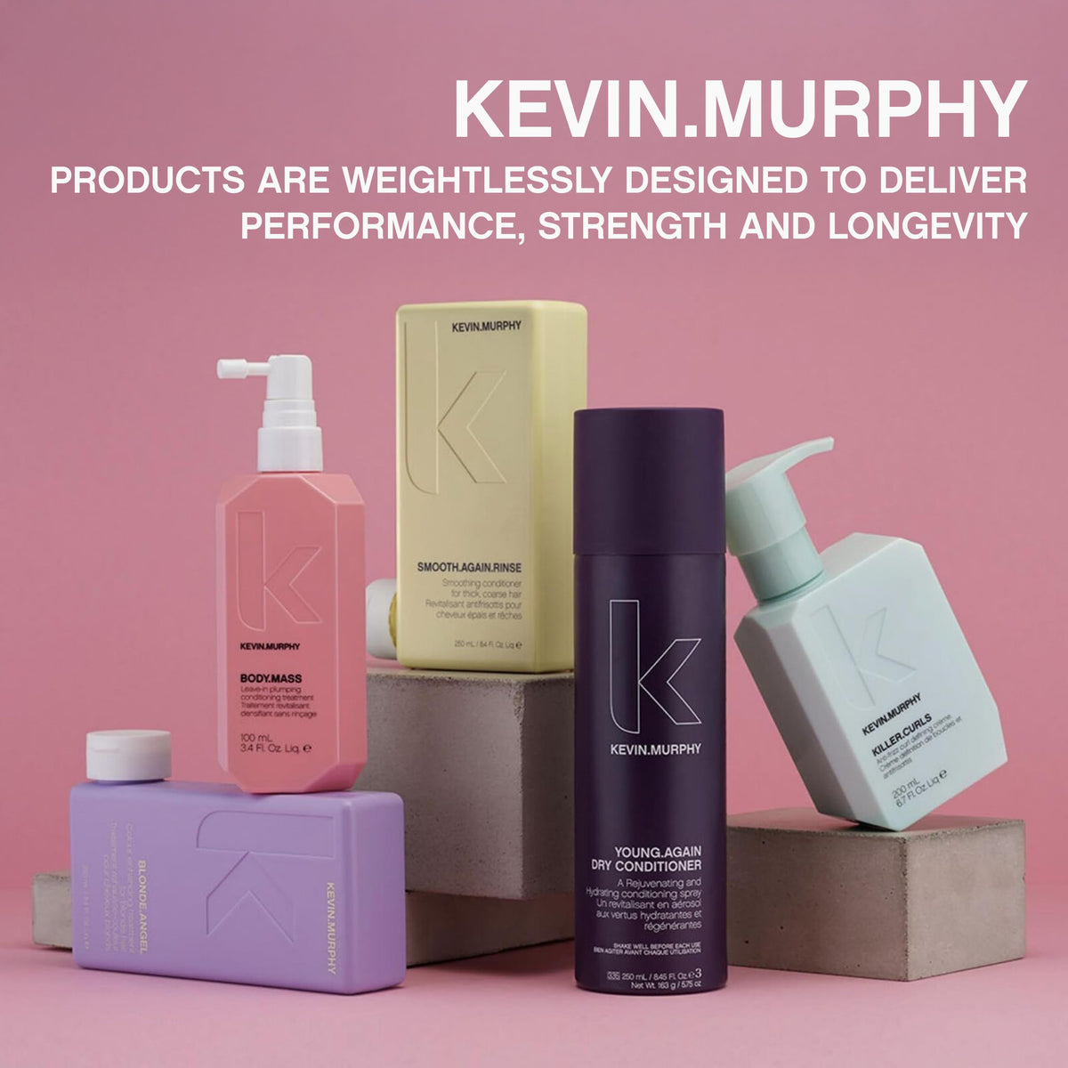 KEVIN.MURPHY before and after hair comparison showing improved smoothness and shine