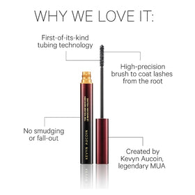 Kevyn Aucoin before and after lashes showing thicker separated length