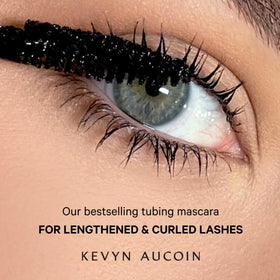 Kevyn Aucoin mascara applied on lashes for dramatic length