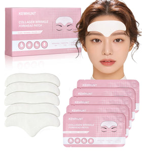 Kewhunt front packaging showing 16 forehead wrinkle patches and benefits