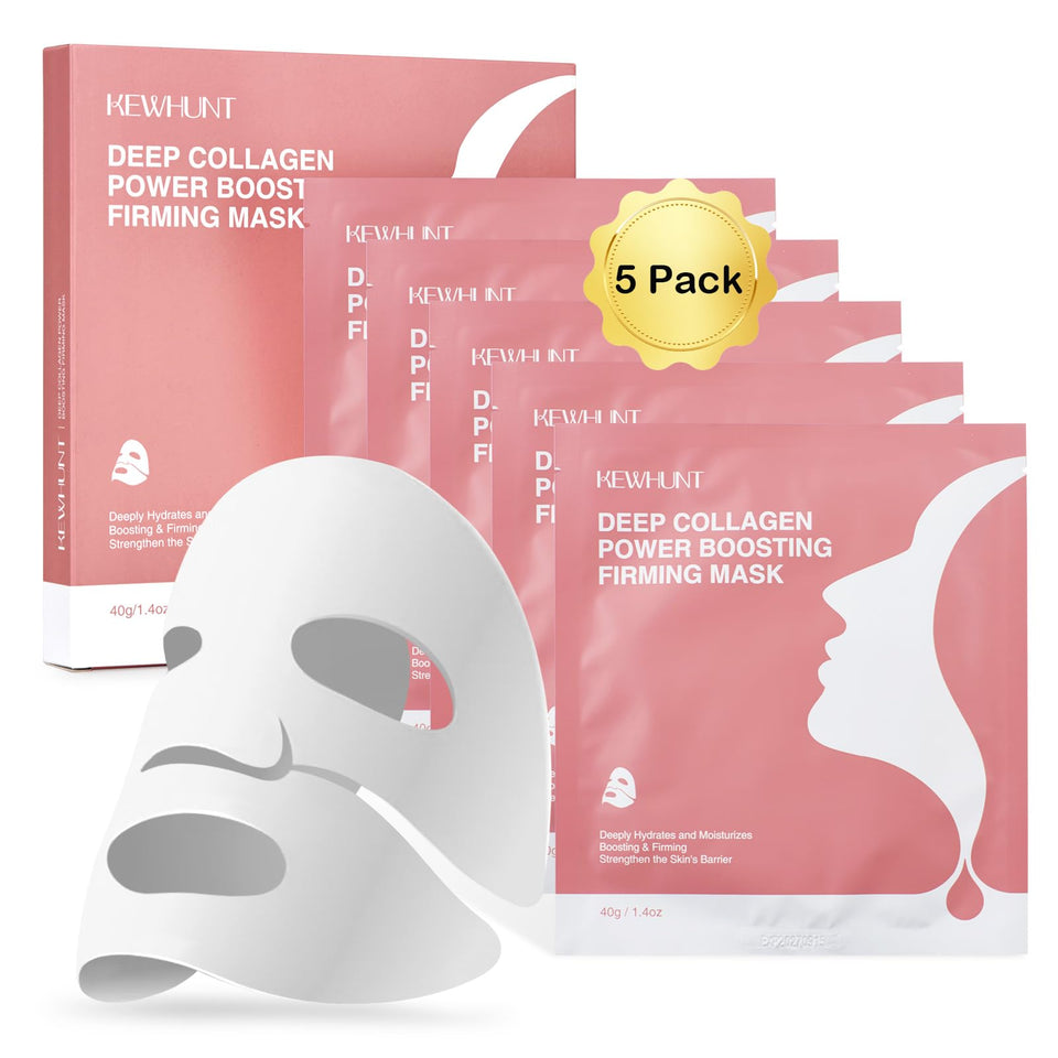 Kewhunt front packaging showing five hydrating masks and benefits