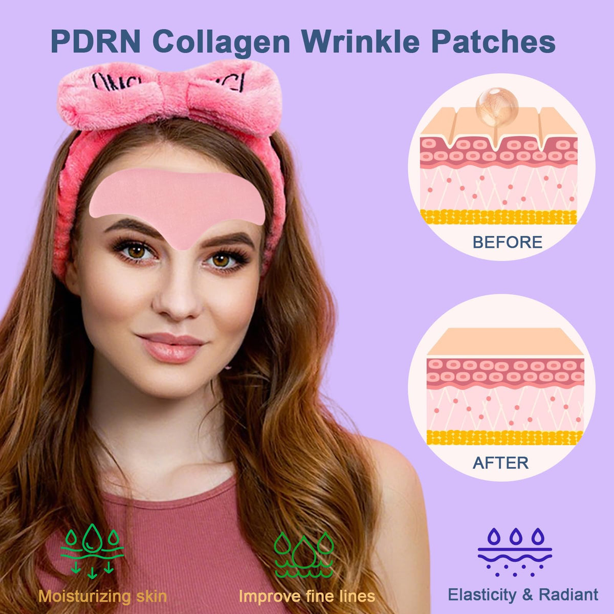 Kewhunt ingredients display with collagen and hyaluronic acid benefits
