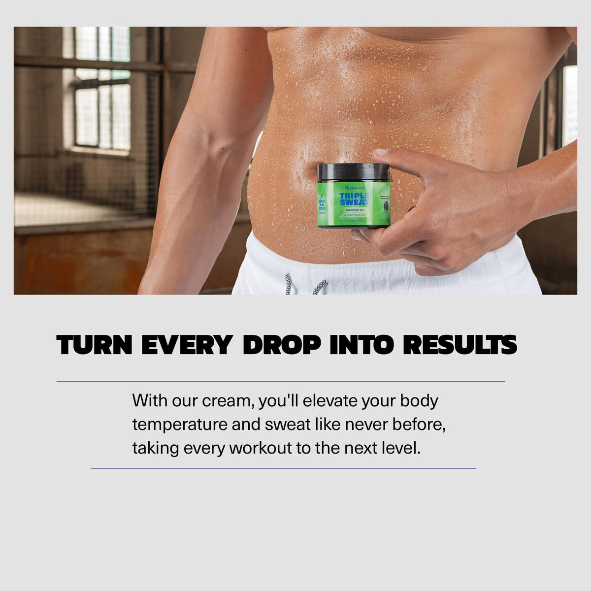 Kewlioo applied on waist before workout illustrating enhanced warming sensation